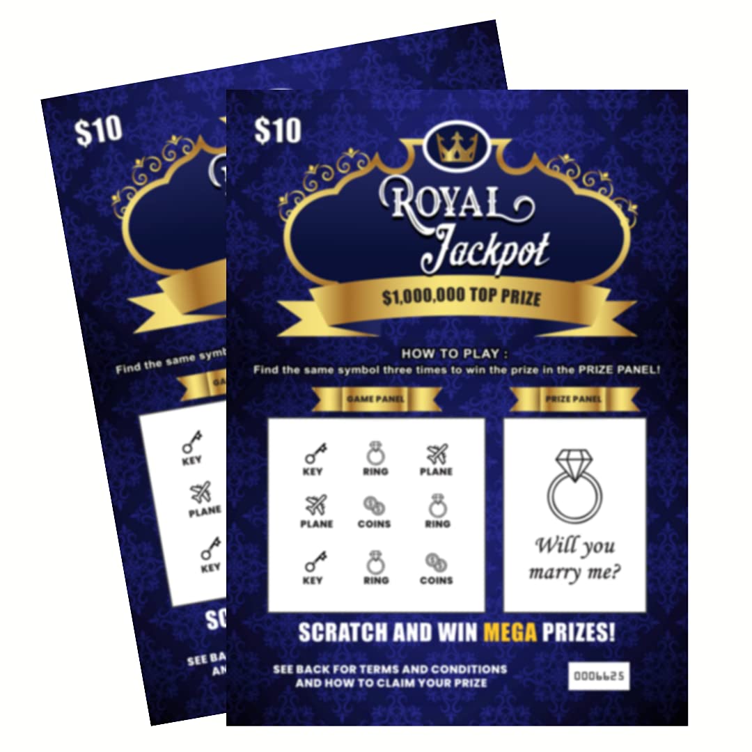 2 Will You Marry Me Proposal Lottery Ticket Scratch Off Cards - Fun and Unique Marriage Proposal Idea, Fake Lotto Scratcher for Wedding Proposal