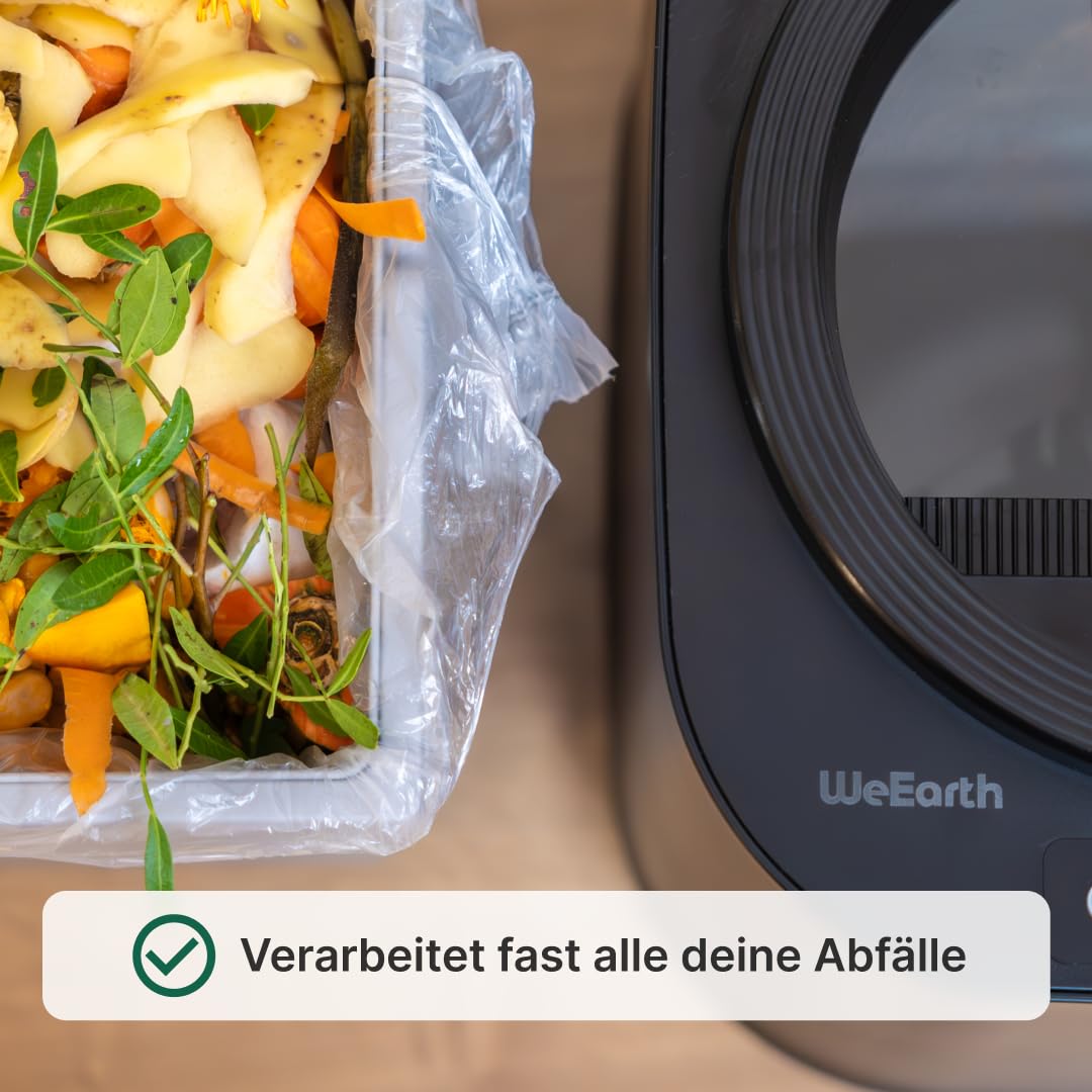 Elektrischer Küchenkomposter 4L | Verwandelt Deine Abfälle mit einem klick in Dünger | WeEarth Elektrischer Komposter (Schwarz)