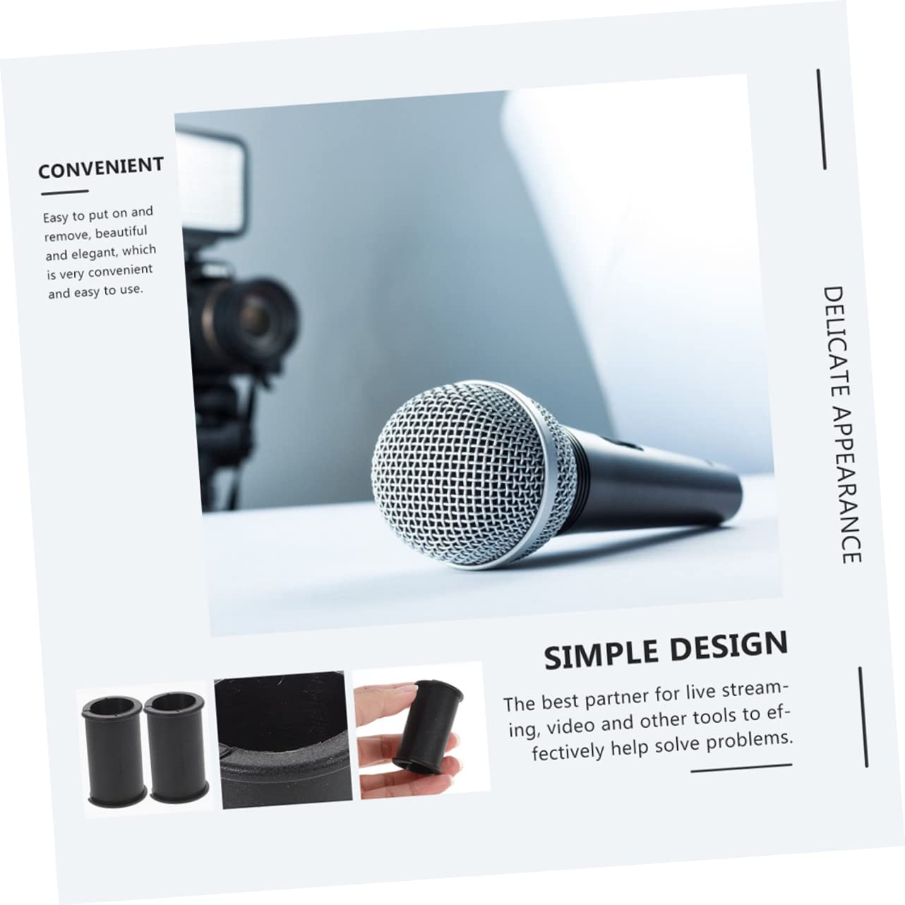 HOMSFOU 16pezzi Copertura Antivento Per Microfono Gomma Supporto Shock Mount Accessori Per Registrazione Compatibile Con Vari Modelli Di Microfono