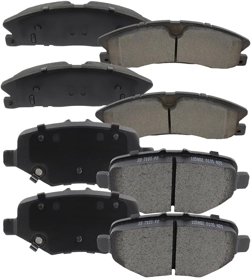 SCITOO D1611 D1612 Front Rear Ceramic Brake Pads Sets Fit For Ford For Explorer/For Flex/For Police Interceptor Sedan/For Special Service Police Sedan/For Taurus,For Lincoln MKS/MKT