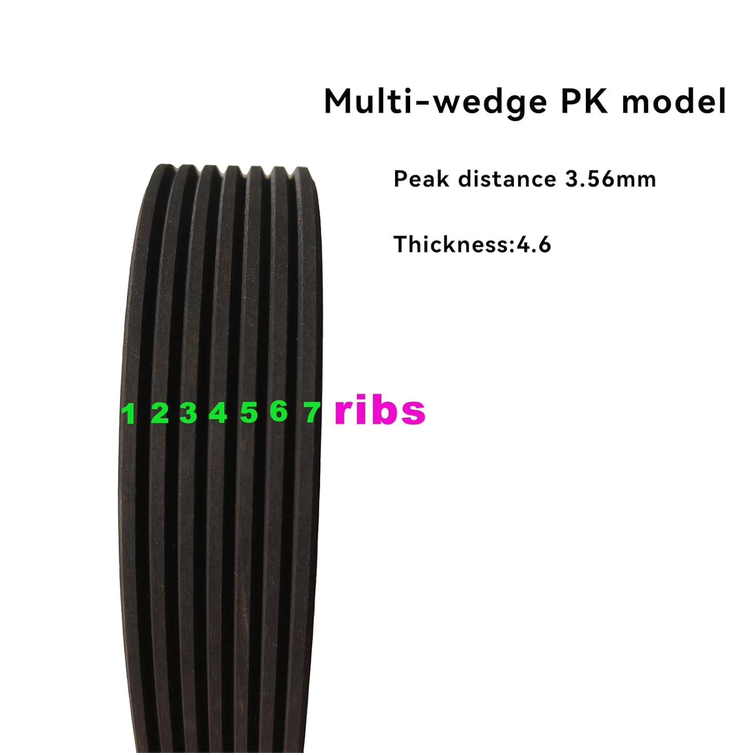 10PK2375 Rubber Poly V-Belt,10 Ribs PK V-Ribbed Belt 93.5" Length x 1.4" Width x 0.67" Thick,Industrial Transmission Drive Belt