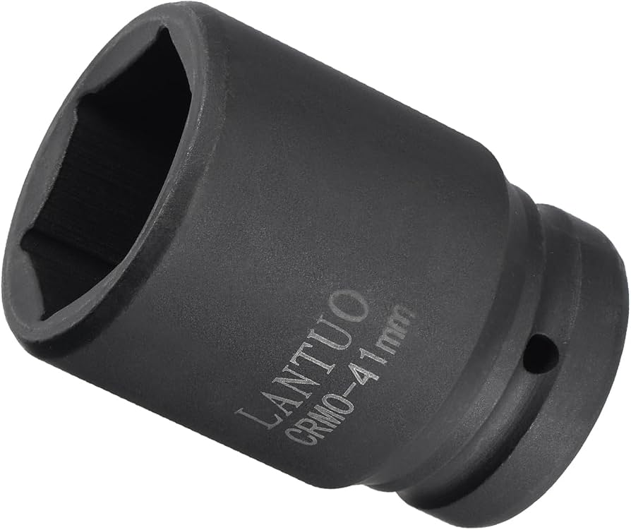 CoCud Llave De Impacto De 41 Mm - 1/2"? Accionamiento 1"? - Sextavada De 6 Puntos En Cr-Mo - Ideal Para Mecánica, Bricolaje Y Reparación Industrial