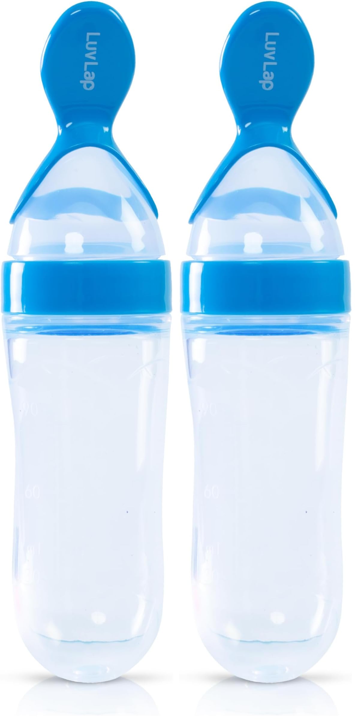 LuvLap Feeding Spoon with Squeezy Food Grade Silicone Feeder Bottle, for Infant Baby, 90ml, BPA Free (Pack of 2)-image-14