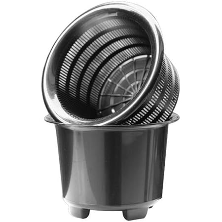 Flores orquídeas plantadoras malla macetas doble ronda raíz control patente  tecnología, excelente drenaje, buen movimiento de aire (negro)