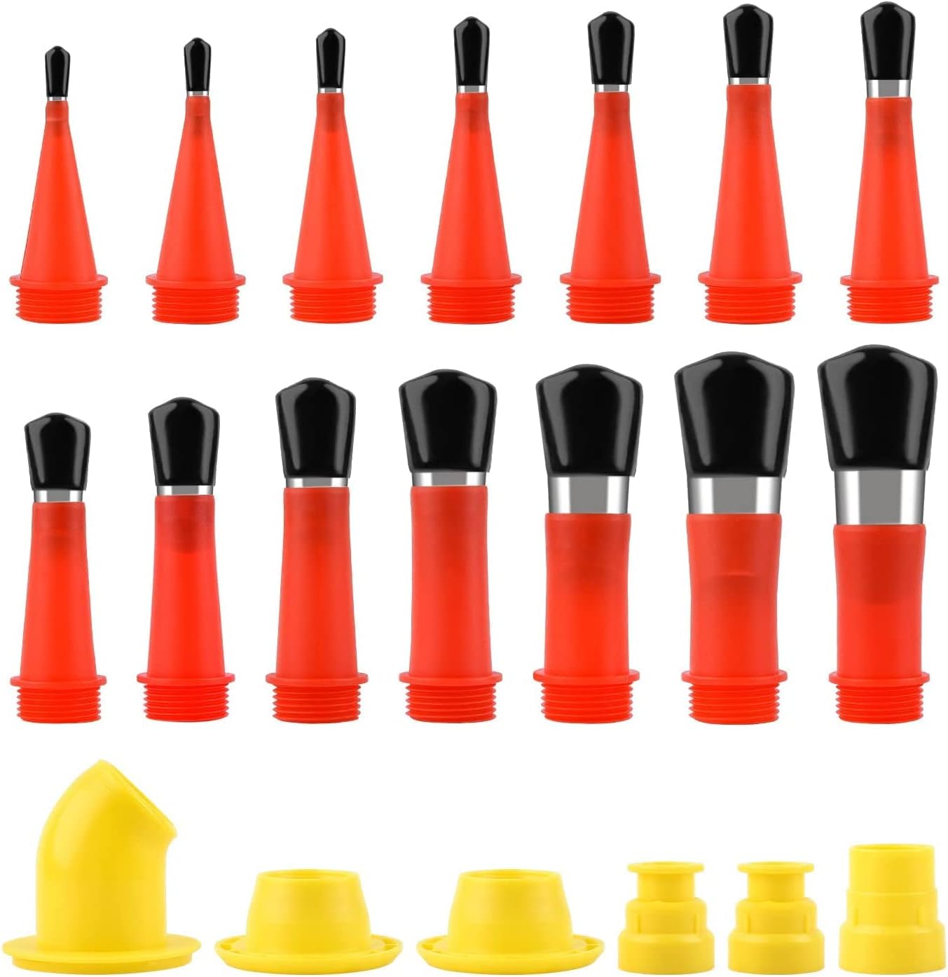 20 Piece Universal Integrated Rubber Nozzle Tool Kit Stainless Steel