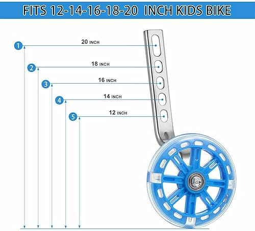 Miniatura 3 de Houseen Ruedas de entrenamiento para bicicleta de niños, 1 par de ruedas de entrenamiento de bicicleta con flash LED, ruedas de apoyo