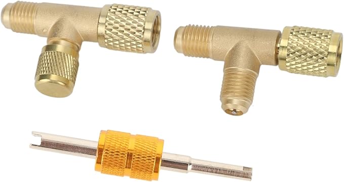 Adaptador Tee de Latón para Herramienta de Reparación de Línea de Aire Acondicionado 1/4in SAE miniatura 8