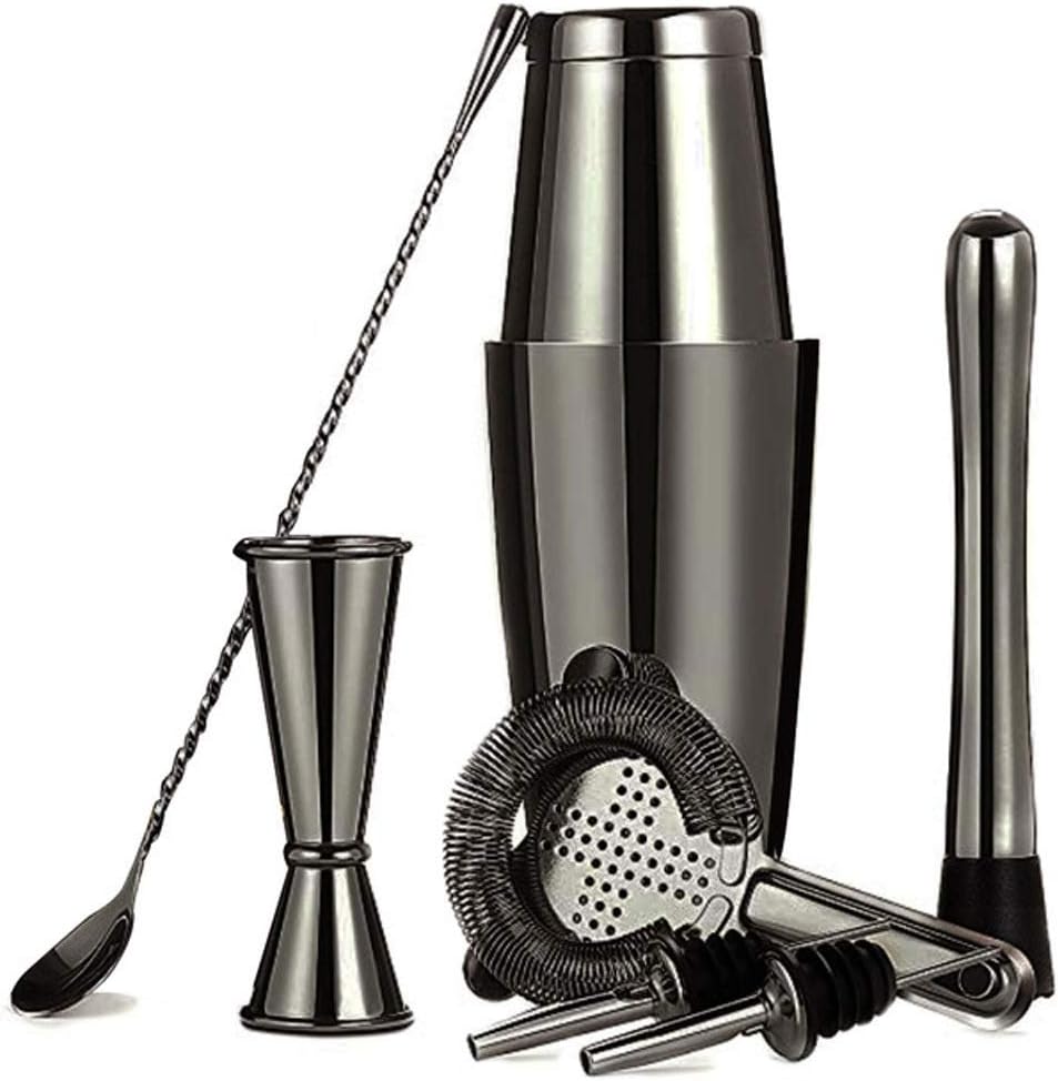 VIDI Cocktail Shaker 28 OZ 304 Stainless Steel Copper Set for Bartender Kit of 8 Pieces