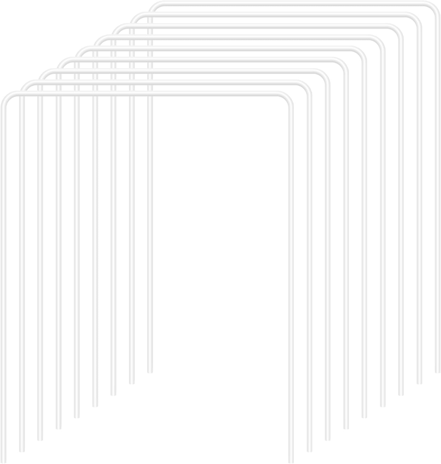 Set of 9 White Croquet Wickets Replacement,Wire Wickets with Plastic Coating,for 28in Or 32in Croquet Lawn Backyard Outdoor Game