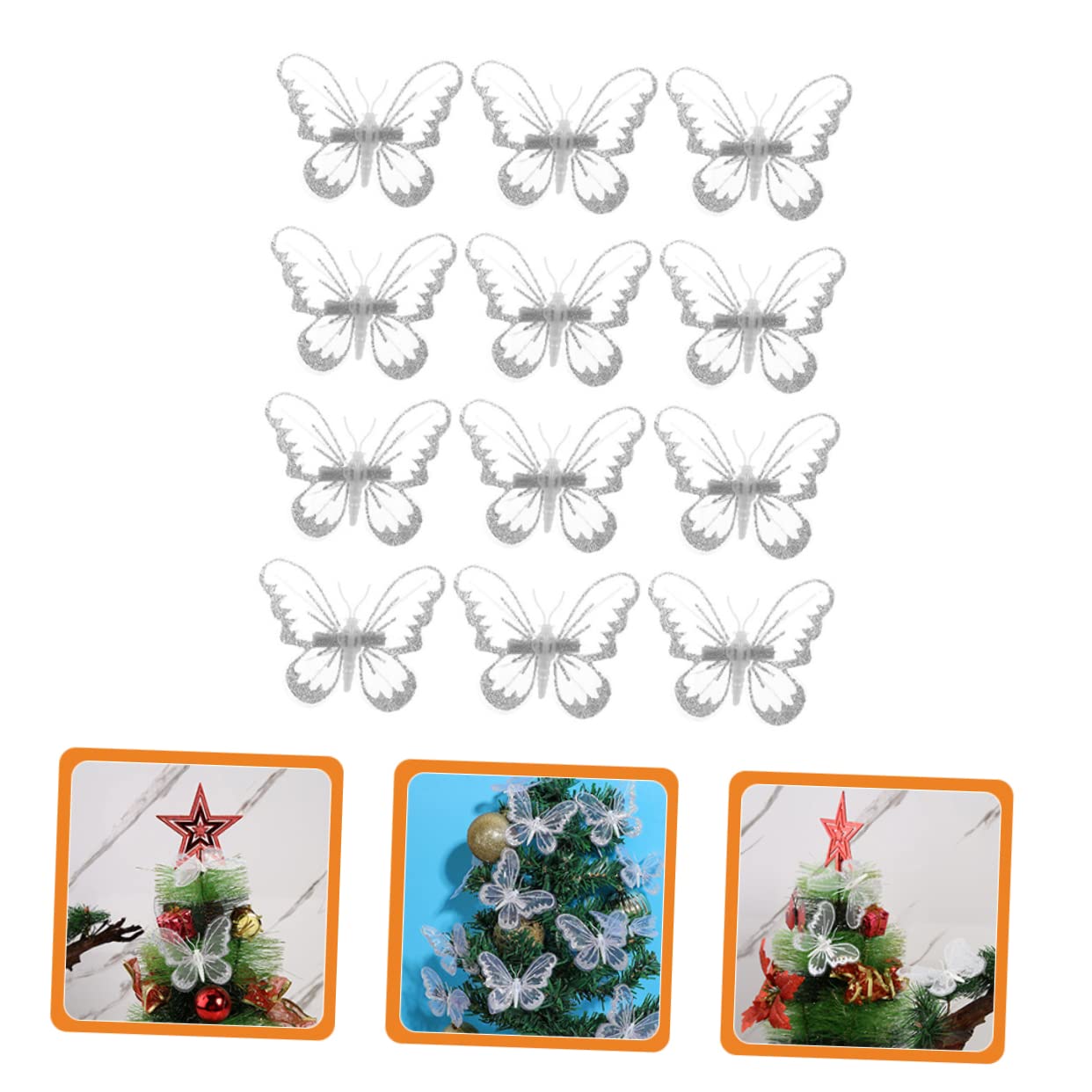 Tofficu 60stücke Dekorative Schmetterlinge Mit Clip Für Bastelprojekte Hochzeits Und Weihnachtsdekoration Vielseitig Einsetzbar Für Kinderzimmer Und