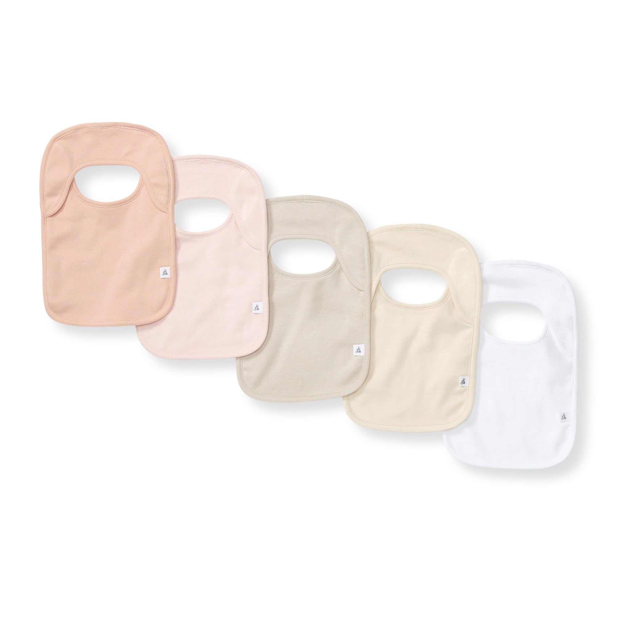 Burt’s Bees Baby Unisex Baby Bibs, Lap-Shoulder Drool Cloths, 100% Organic Cotton with Absorbent Terry Towel Backing Bibs | A newborn essential must have for baby registry featuring lap-shoulder burp cloth for teething babies Pink Sand 5-Pack