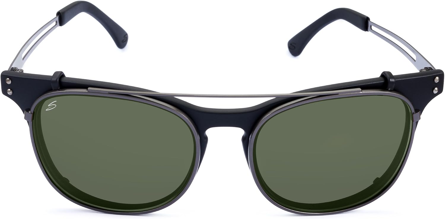 Serengeti 8060 Enzo Sunglass, Satin Black Frame Lens, Polar PHD 555nm Lens