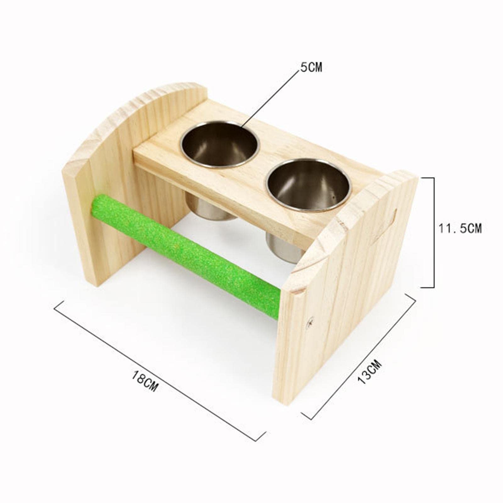 Papageien-Futterstation, Edelstahl, Vögel, Wassernapf, Schüssel mit Plattformständer, Futternapf, Futterspender, Sitzstange aus Holz for den Hinterhof im Freien/185