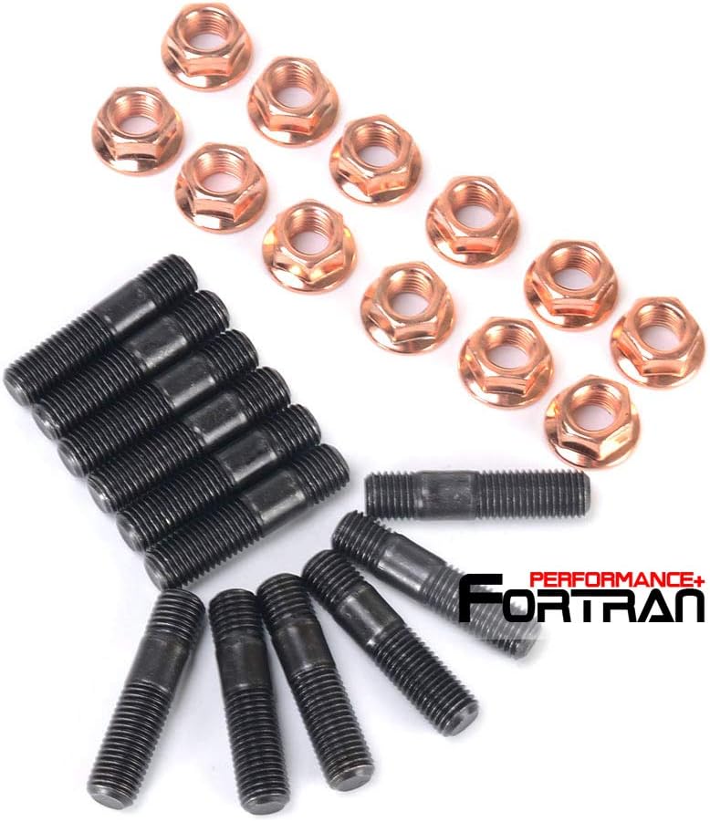 Exhaust Stud Kit w/Egged Copper Nuts Compatible with SKYLINE R32 R33 GTST RB20 RB25 RB25DET