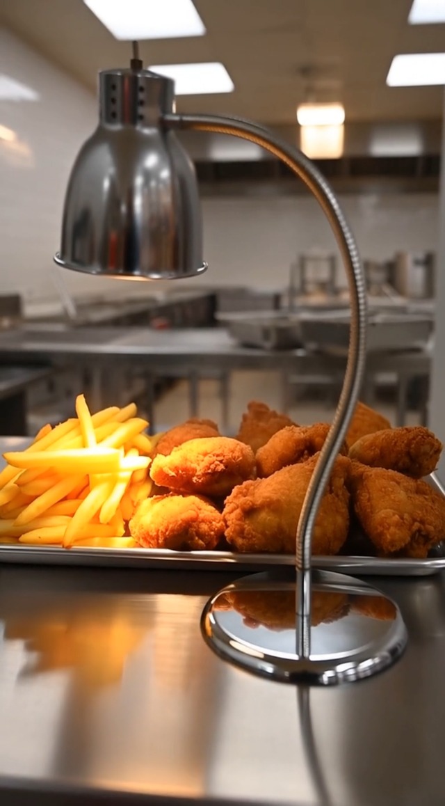 250W Single Bulb Food Warming Lamp – Adjustable Heat For Fries, Pizza, Buffet, Restaurant Use