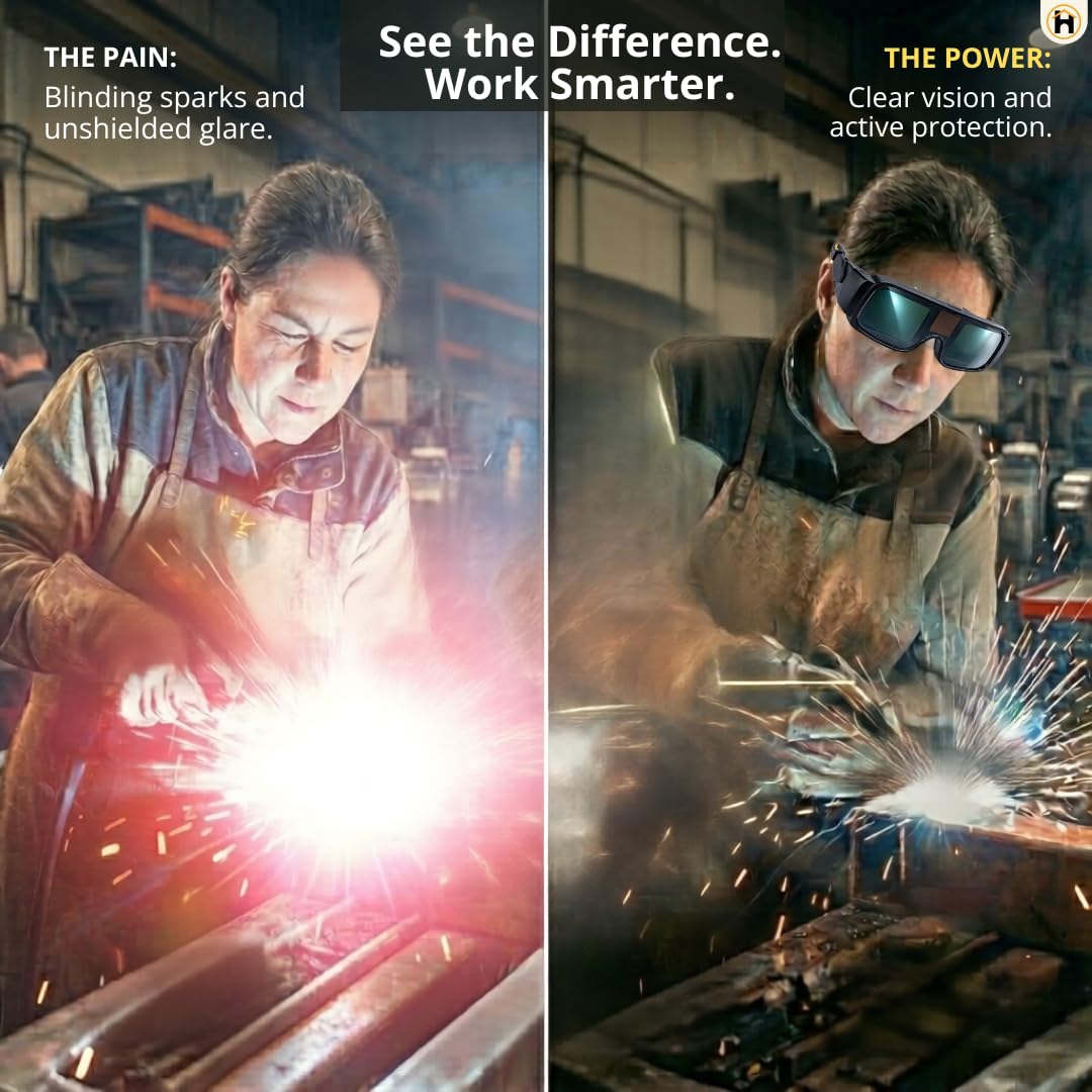 Auto Darkening Welding Goggles - Instant Eye Protection -5