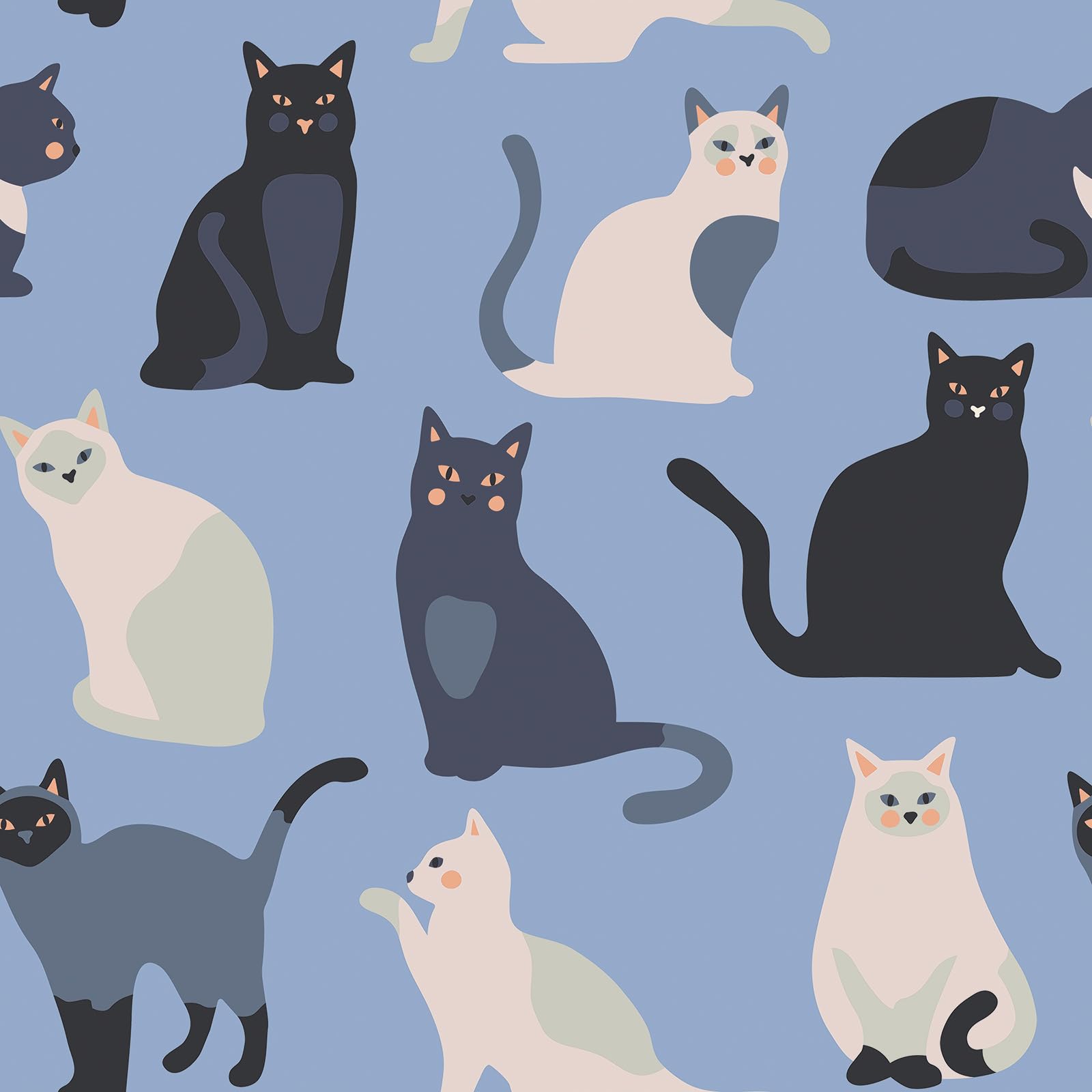 Papier peint amovible chat mignon bleu : changez la déco enfant sans abîmer les murs de location