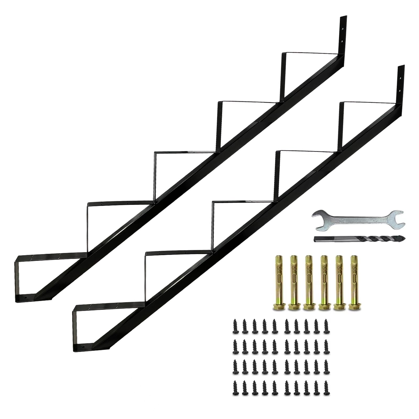 Steel Step Riser 4 Step Plan diyhd steel stair riser 2 3 4 5 6 7 step stair stringer