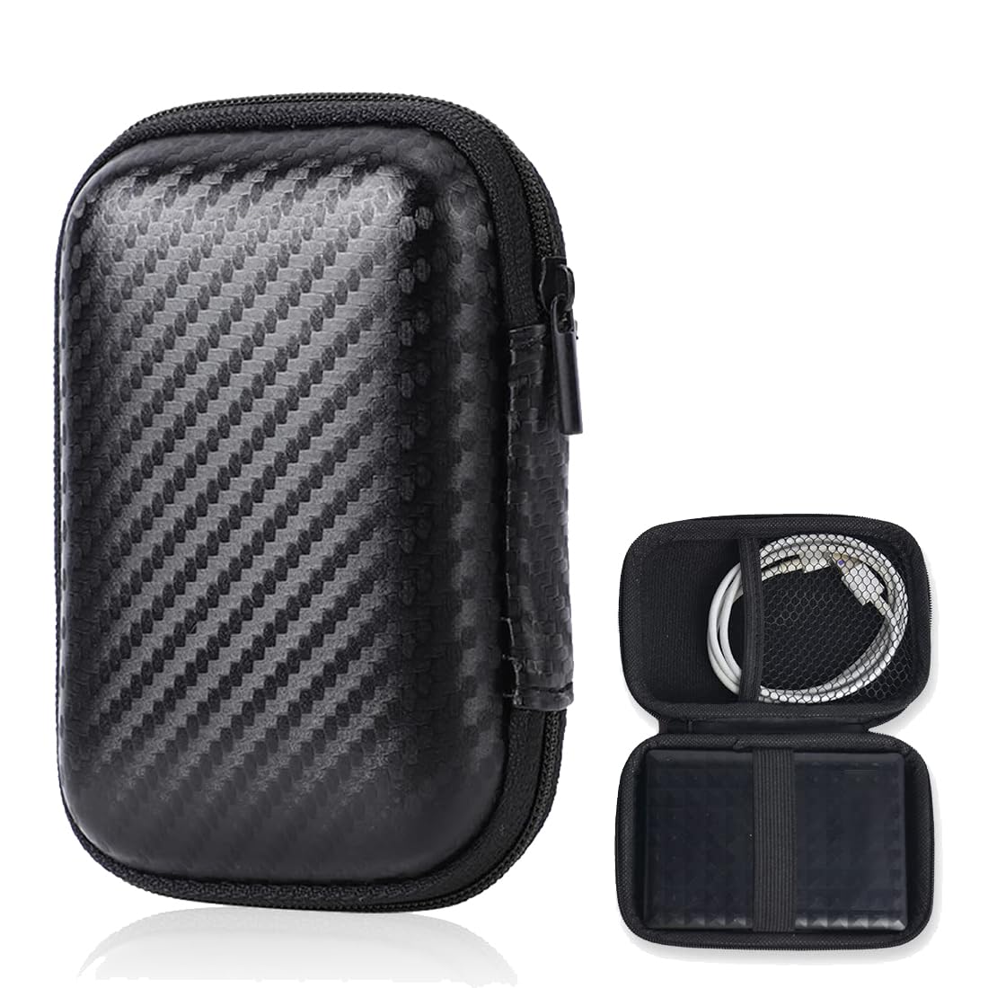 Custodia hard disk esterno, Custodia rigida custodie, 14cm*10cm*4.5cm, Materiale EVA-Protegge il disco rigido, Nero