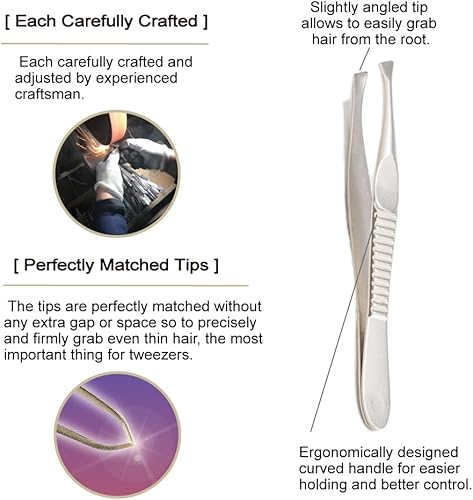 Miniatura 3 de Generic Pinzas para cejas fabricadas en Japón Pinzas afiladas profesionales hechas por Hande con punta en ángulo para hombres y mujeres SK-3 SK-3