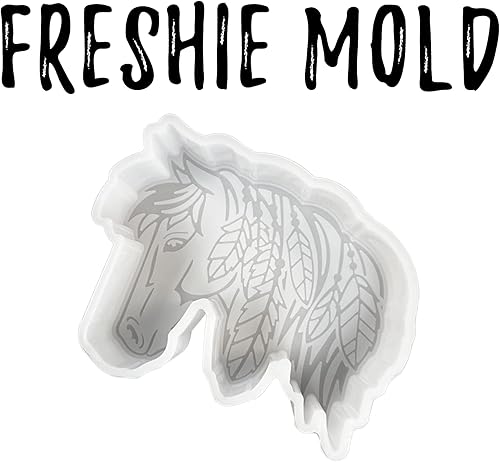 Miniatura 3 de Molde de silicona Freshie para auto con plumas bohemias de caballo de 3.5 x 4.5 x 0.75 pulgadas, caballo animal para perlas aromáticas perfumadas,