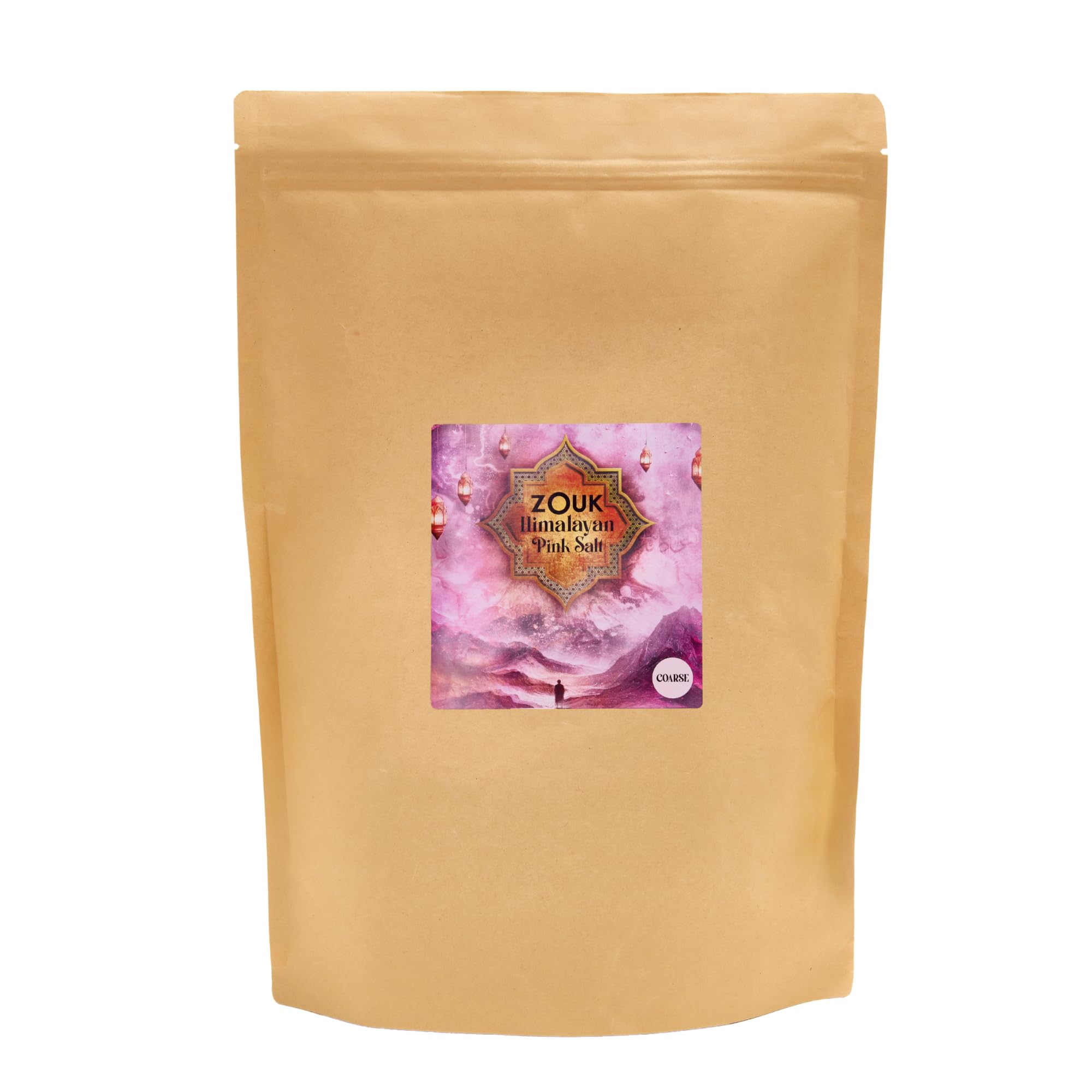 Zouk Coarse Himalayan Pink Salt | Mineral-Rich & Pure | Perfect for Cooking & Seasoning | Vegan Friendly (1kg)