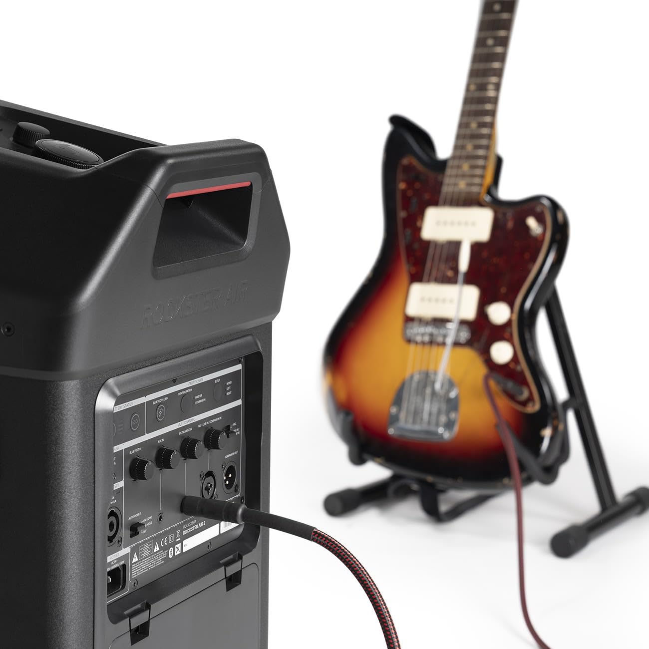 Teufel ROCKSTER AIR 2 Tragbarer Bluetooth-Speaker Stereo Set - Leistungsstark Mobiler Event Speaker, bis 58 Std. Akku, Wechselbarer Akku, Powerbank Funktion, Instrumentenanschlüsse, DJ, Mikro,Stativ