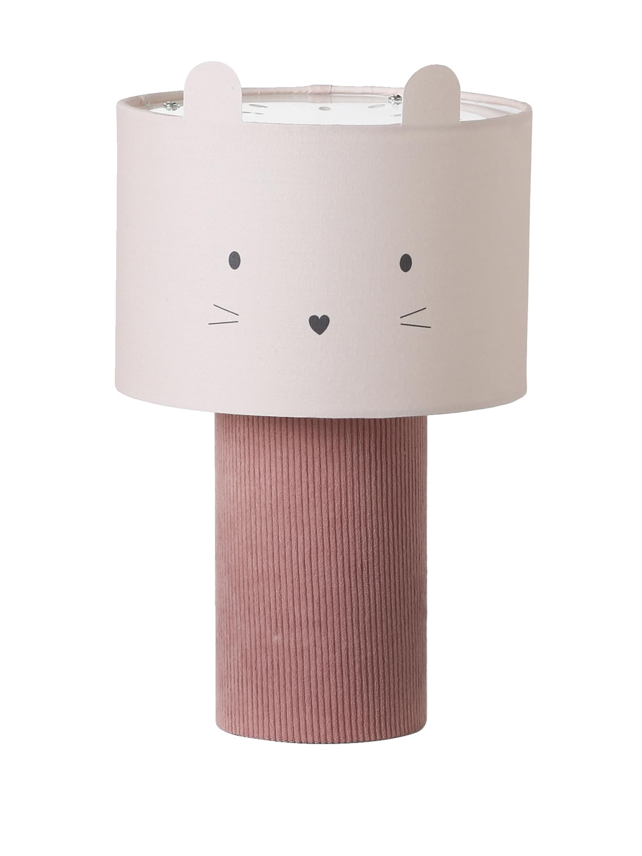 VERTBAUDET Lampe à poser tête d'animal et pied en velours rose TU