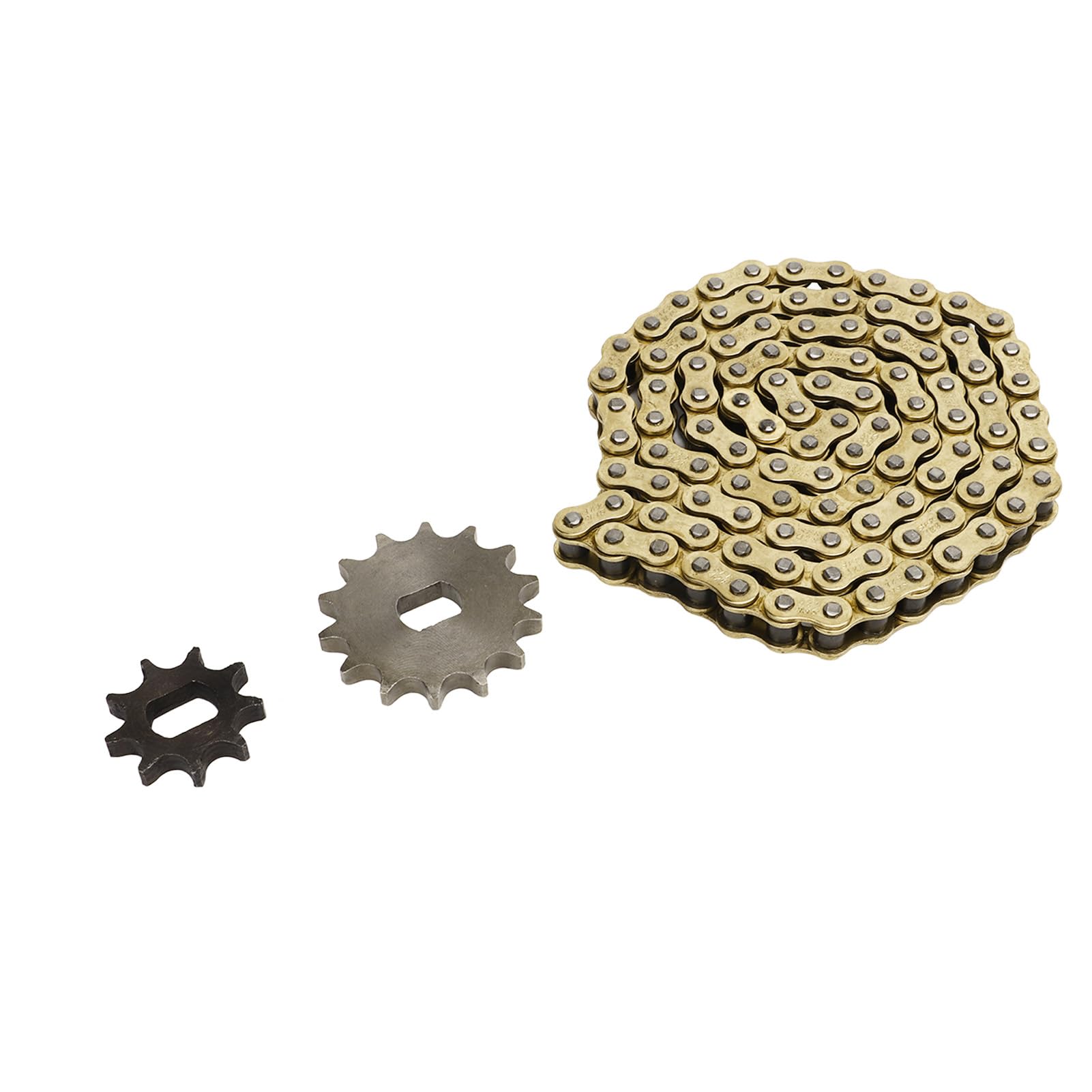 Kit de pignons de chaîne 428 en alliage d'aluminium, chaîne d'entraînement en or à maillons 106 avec jeu de pignons 9T 14T pour moto et vélo