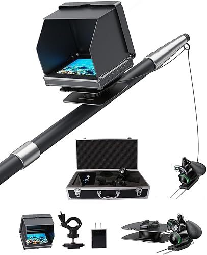 Cámara de pesca subacuática, cámara de pesca de hielo vexilar Fish Find 5.0 pulgadas HD 1080p pantalla LCD bajo el agua con batería de litio de