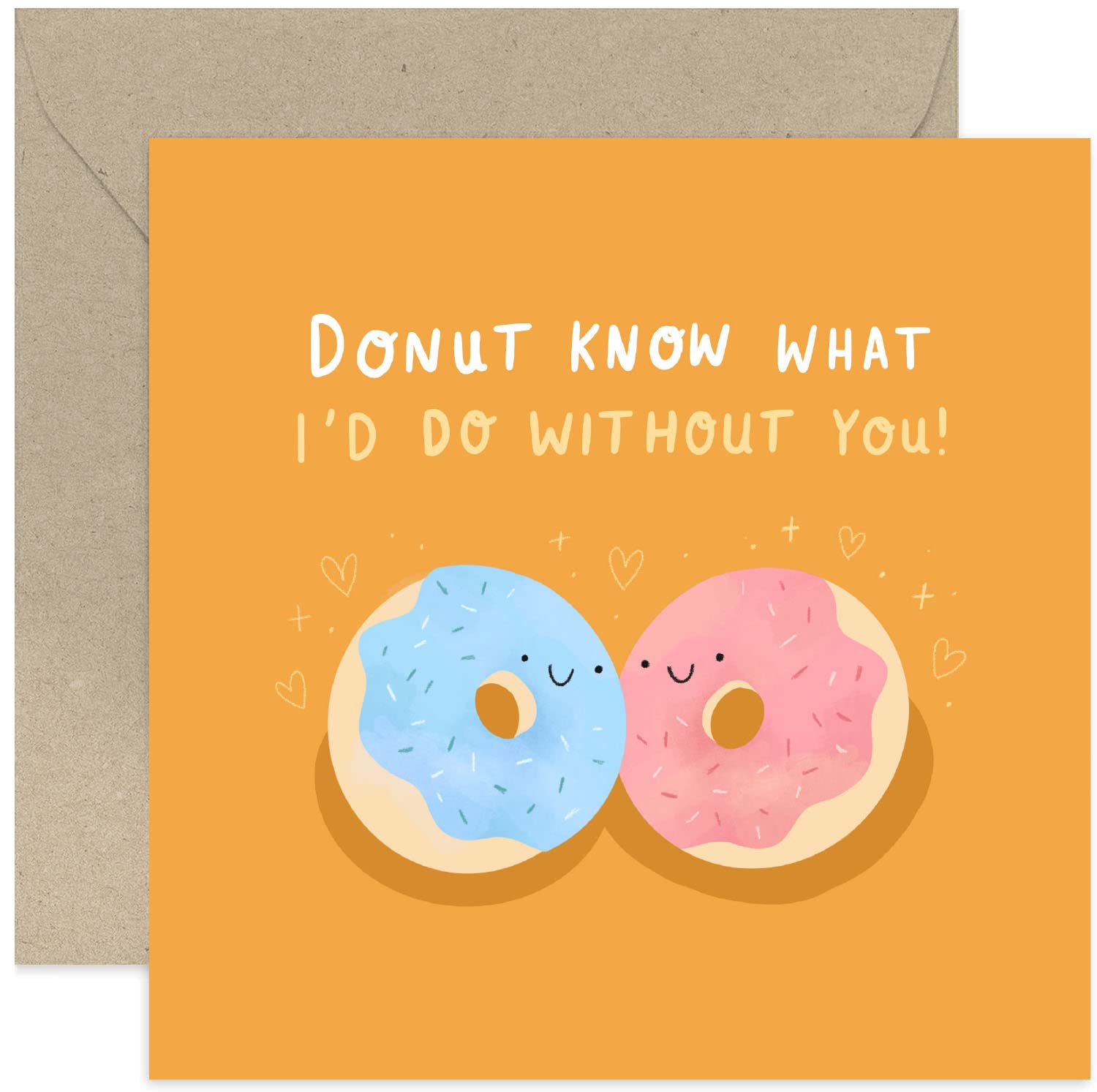 Old English Co. Donut-Geburtstagskarte 'Let's Go Glazy' – Lustig, 15x15 Cm, Innen Blanko, Mit Umschlag