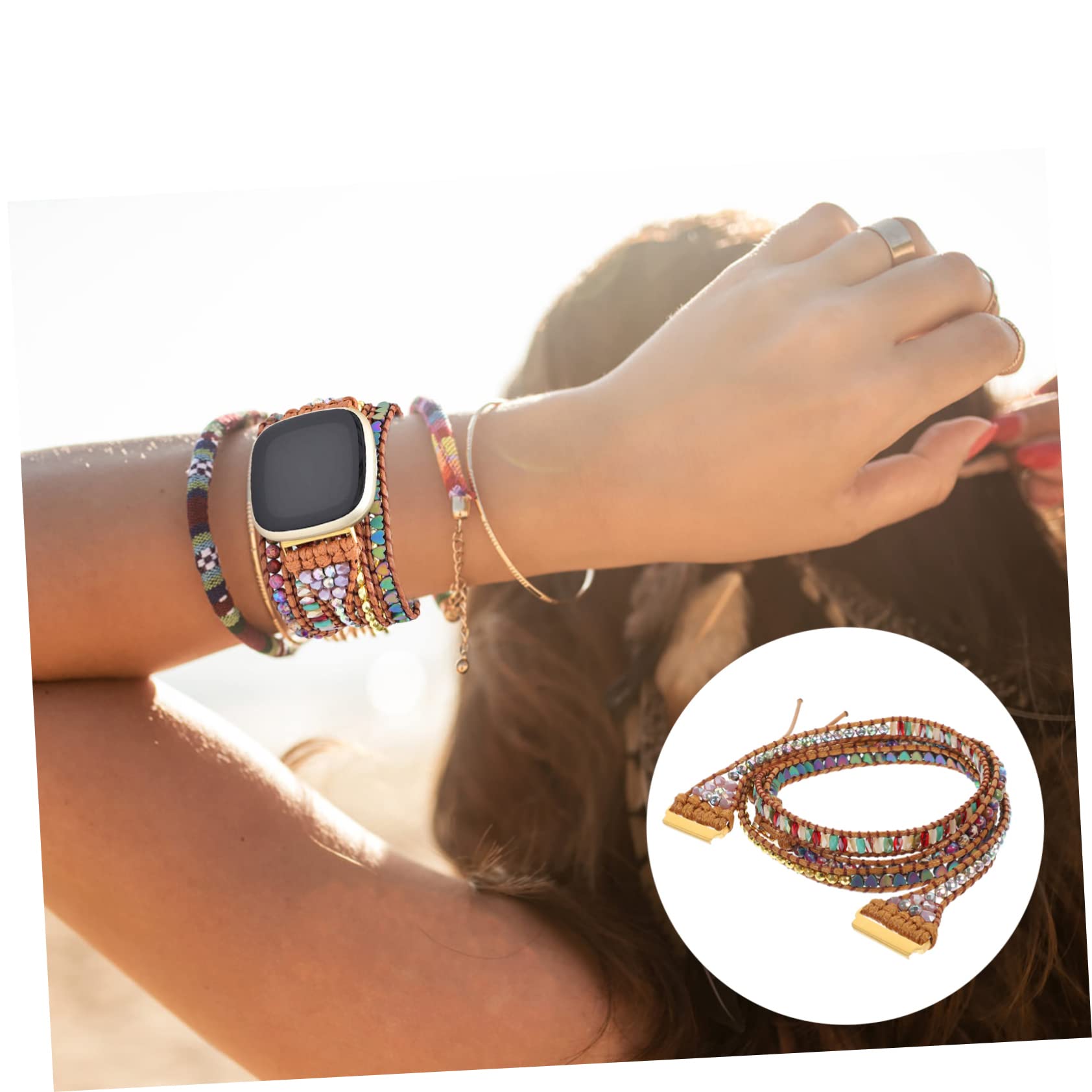Uonlytech 2pièces Bracelet Naturel Pour Montre Compatible Avec Sangle Créative Et Élégante Confort Supérieur Et Facile à Installer
