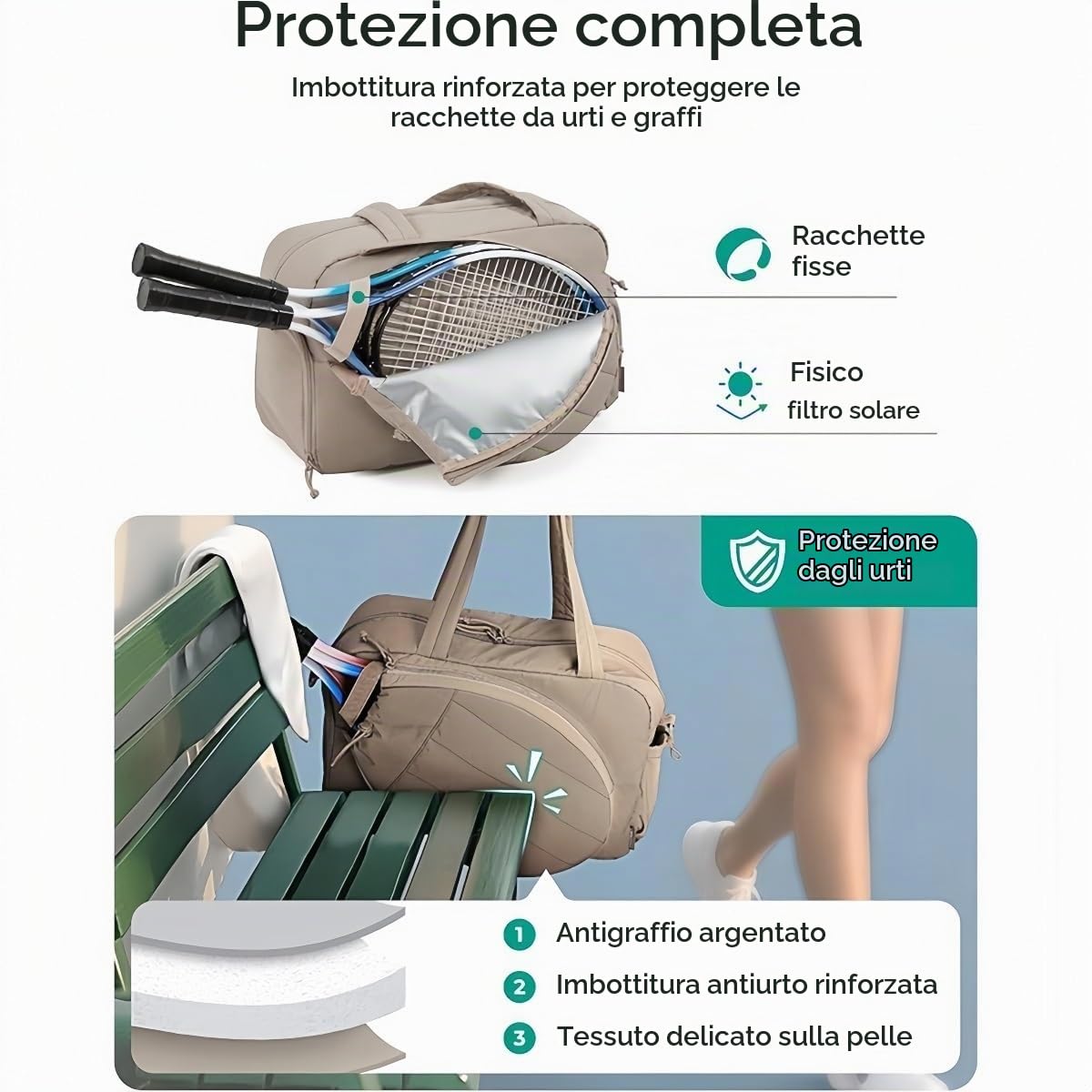 Borsa Da Tennis Personalizzata For 2 Racchette, Zaino Da Tennis Con Ricamo Personalizzato Del Nome E Scomparto For Scarpe, Borsa Portapalline Ventilata, Regalo For Gli Appassionati Di Sport