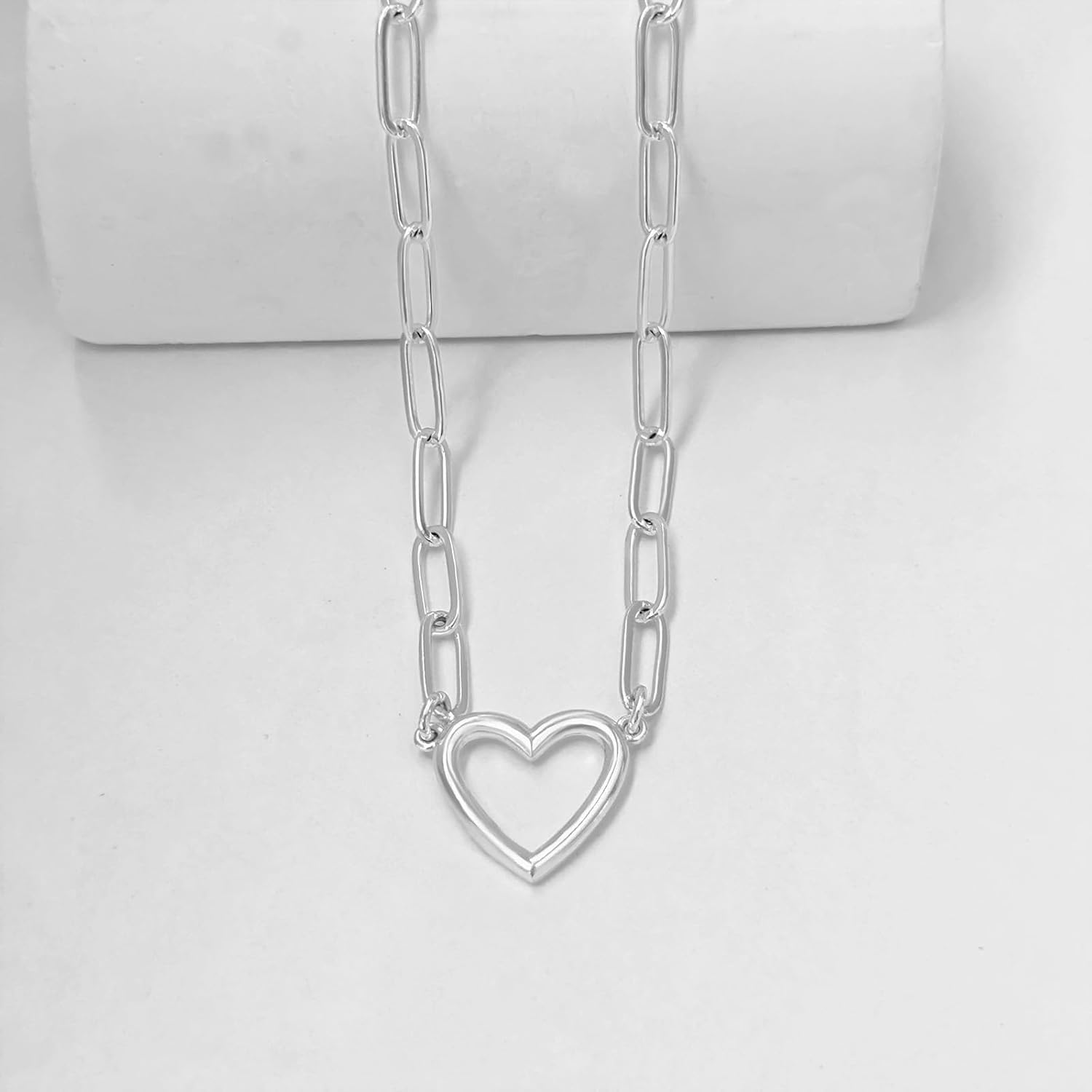 Heart Necklace for Women Gold/Silver Plated Trendy Heart Choker Lover Pendant Hypoallergenic Fashion Gold/Silver Necklace for Women Love Jewelry Gift for Women Girlfriend - Image 7