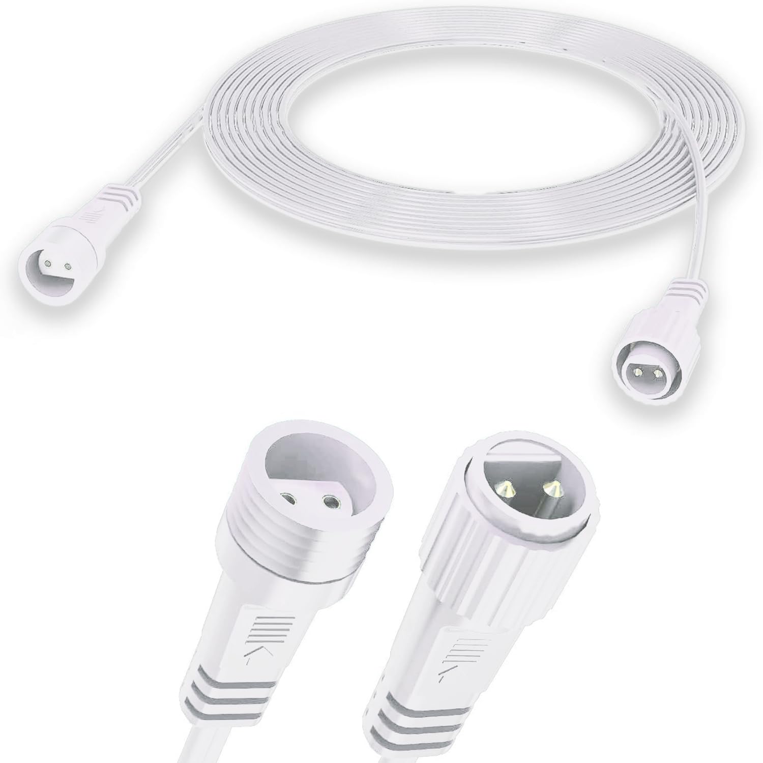 Joysing Christmas Lights Extension Cable 2 Pin 10M Fairy Lights Extension Cable White