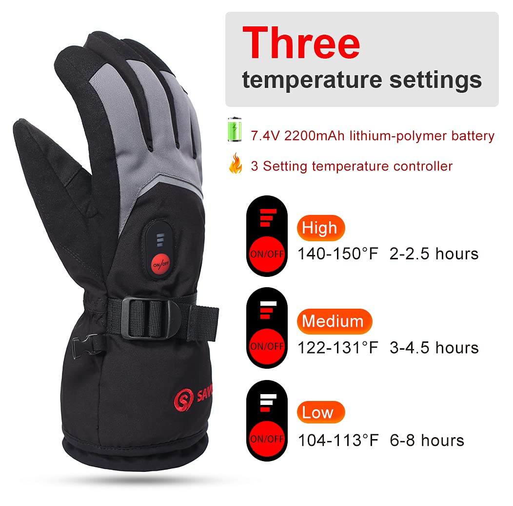 day wolf Guantes Calefactables para Hombre Mujer, Guantes Calefactables Moto Invierno Térmicos de Batería Recargable Calentador de Mano para Motociclismo Esquí Senderismo Pesca Caza Bicicleta