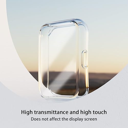 Miniatura 4 de WUWOCJ Paquete de 2 fundas protectoras de pantalla compatibles con Huawei Watch Fit 2, funda protectora completa de TPU suave (negrotransparente)