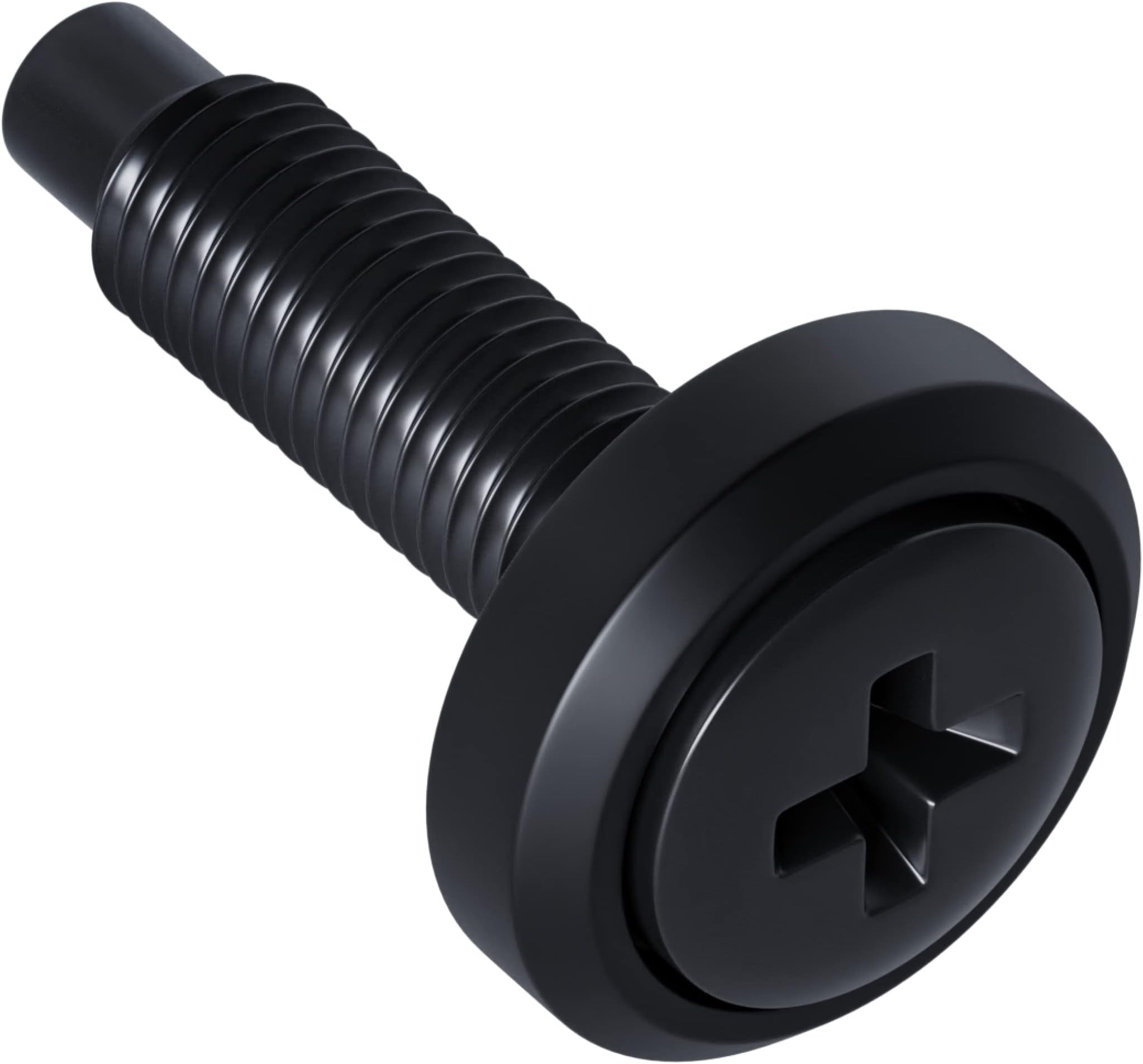 ECHOGEAR Server Rack Bolts 50 Pack - 10/32 Steel Screws with Attached Nylon Washers and Pilot Tip Heads - Made for Use with Network Racks, Cabinets & Cabinets