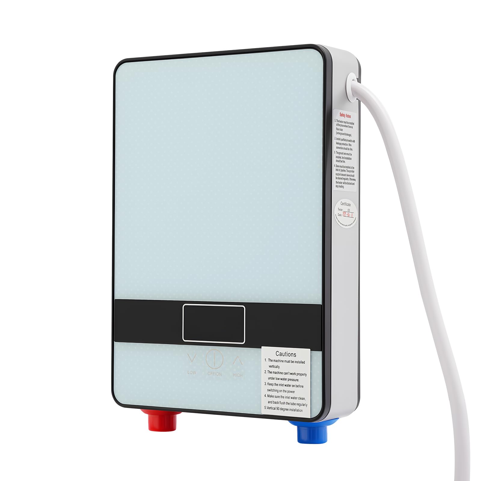 6500 W scaldacqua istantaneo, schermo digitale, acqua calda senza serbatoio, resistente alla pressione, impermeabile, 220 V