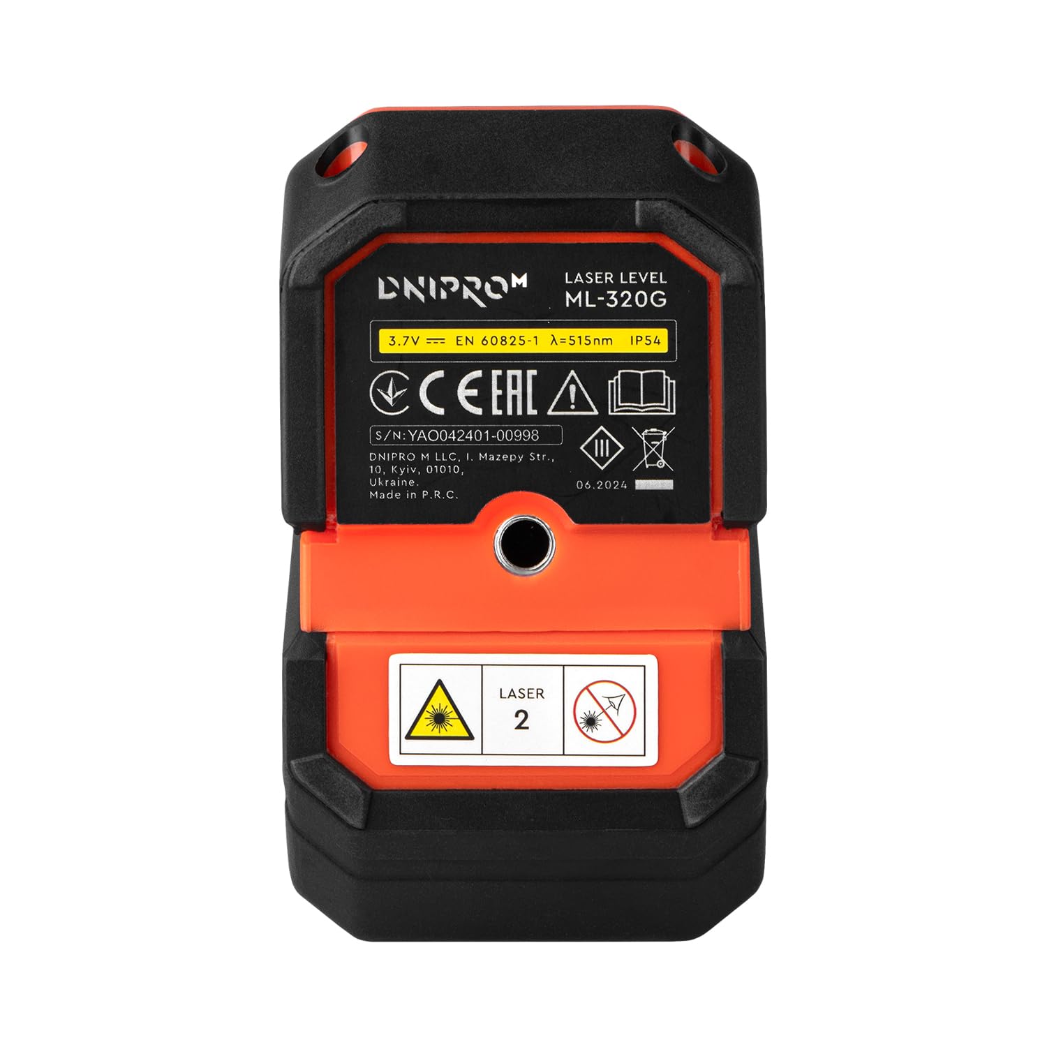 Nivel Láser 360° Verde Autonivelante Profesional, Precisión ±0,3 mm/m, Batería Recargable USB-C 2600 mAh, IP54, Soporte Magnético, Rosca 1/4" para Trípode, Maletín Incluido, ML-320G