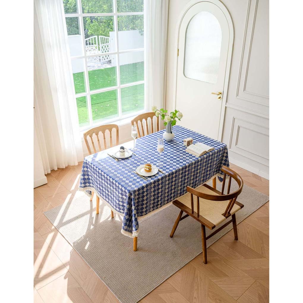 Amazon｜Foxace テーブルマット マルチクロス チェック柄 ブルー
