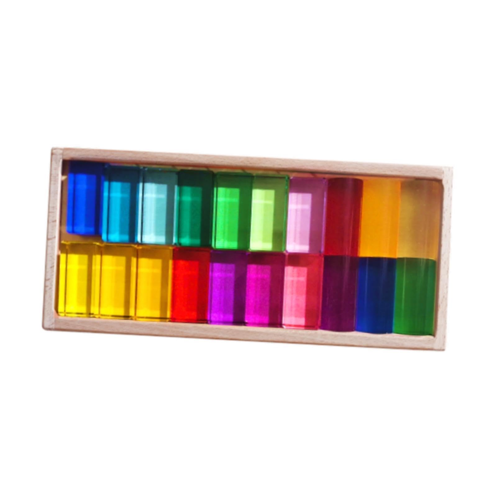 Set di blocchi da costruzione per bambini, blocchi da costruzione dai colori vivaci, gioco di impilamento arcobaleno, coinvolge i bambini per ore di divertimento, Stile A