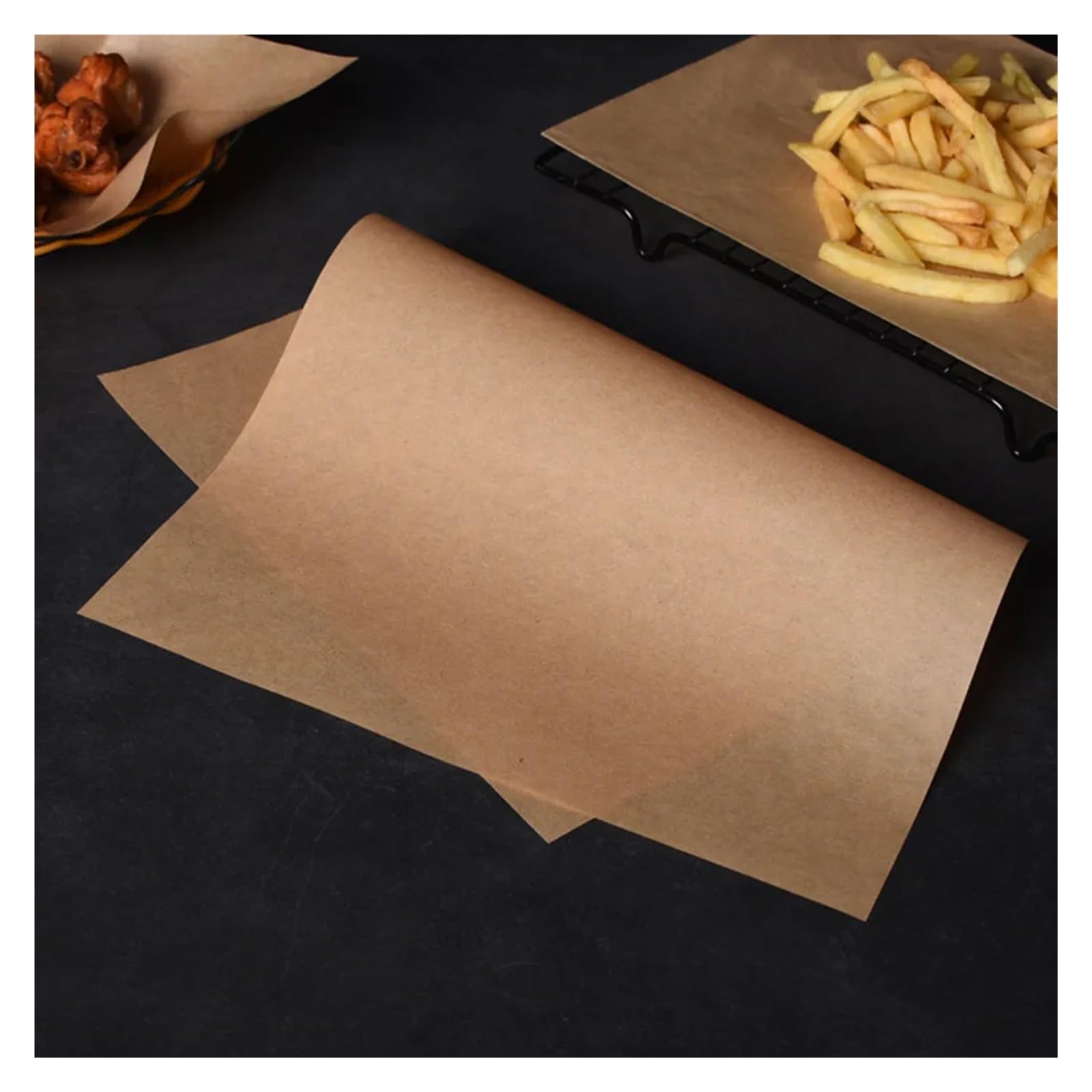 Hojas de papel pergamino a prueba grasa, 100 unidades revestimientos for hornear compatibles con horno, freidora aire apta for microondas y refrigerador