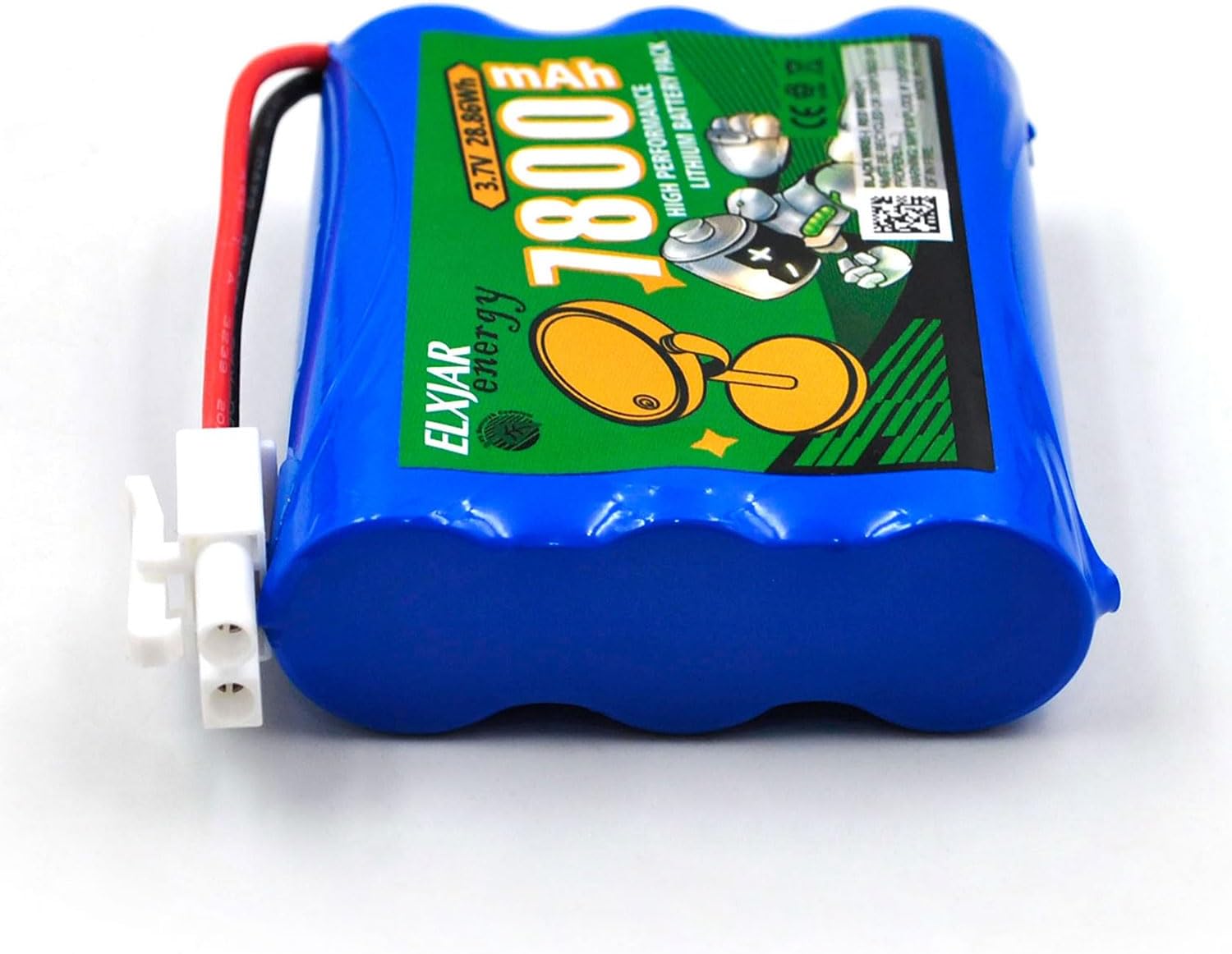 (2-Pack) 3.7V 7800mAh Rechargeable Lithium Battery with Quick Connector Compatible with Alpha 1080X Solar Street Light