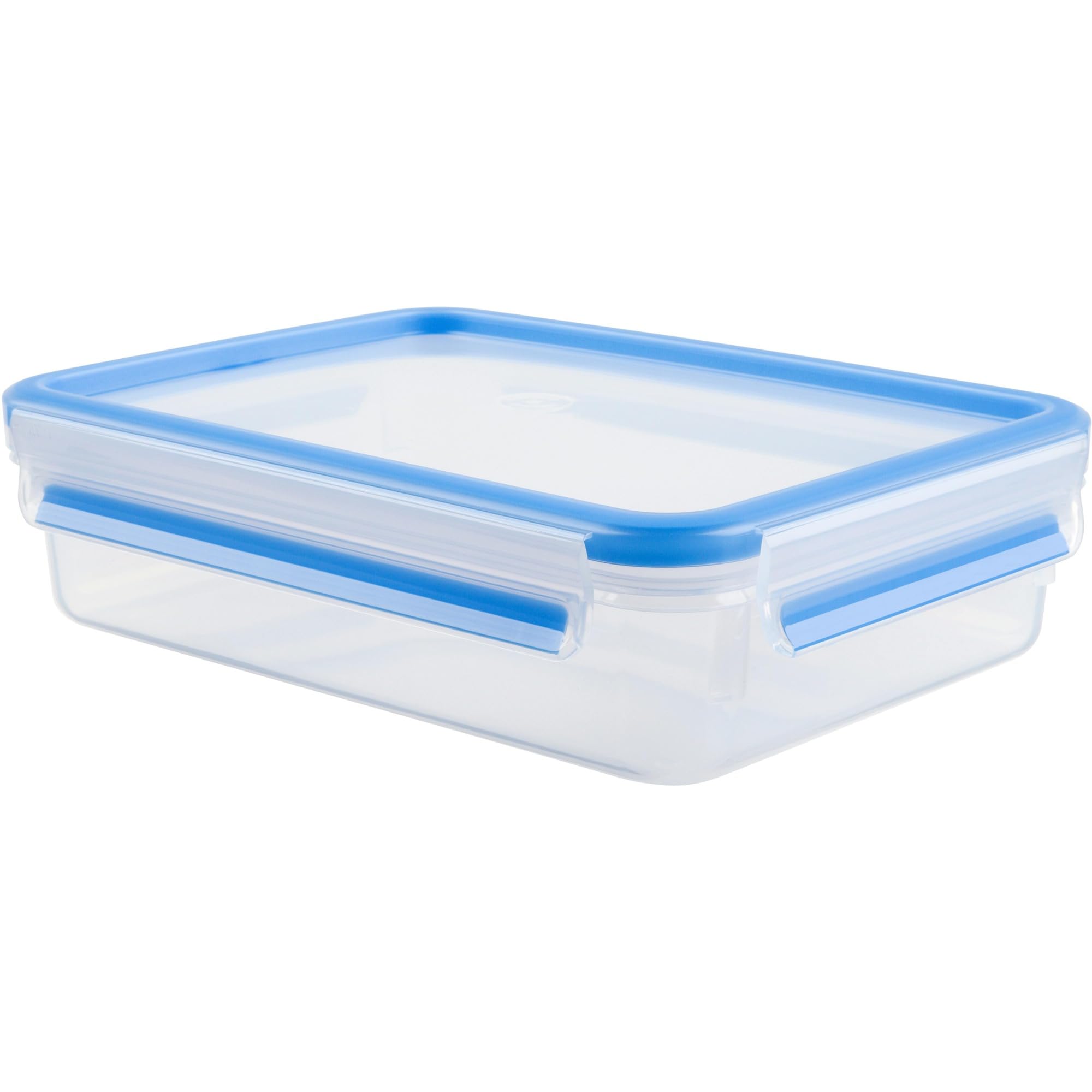 Emsa 508542 Clip & Close rectangular food storage container 1.1 litres, transparent/blue