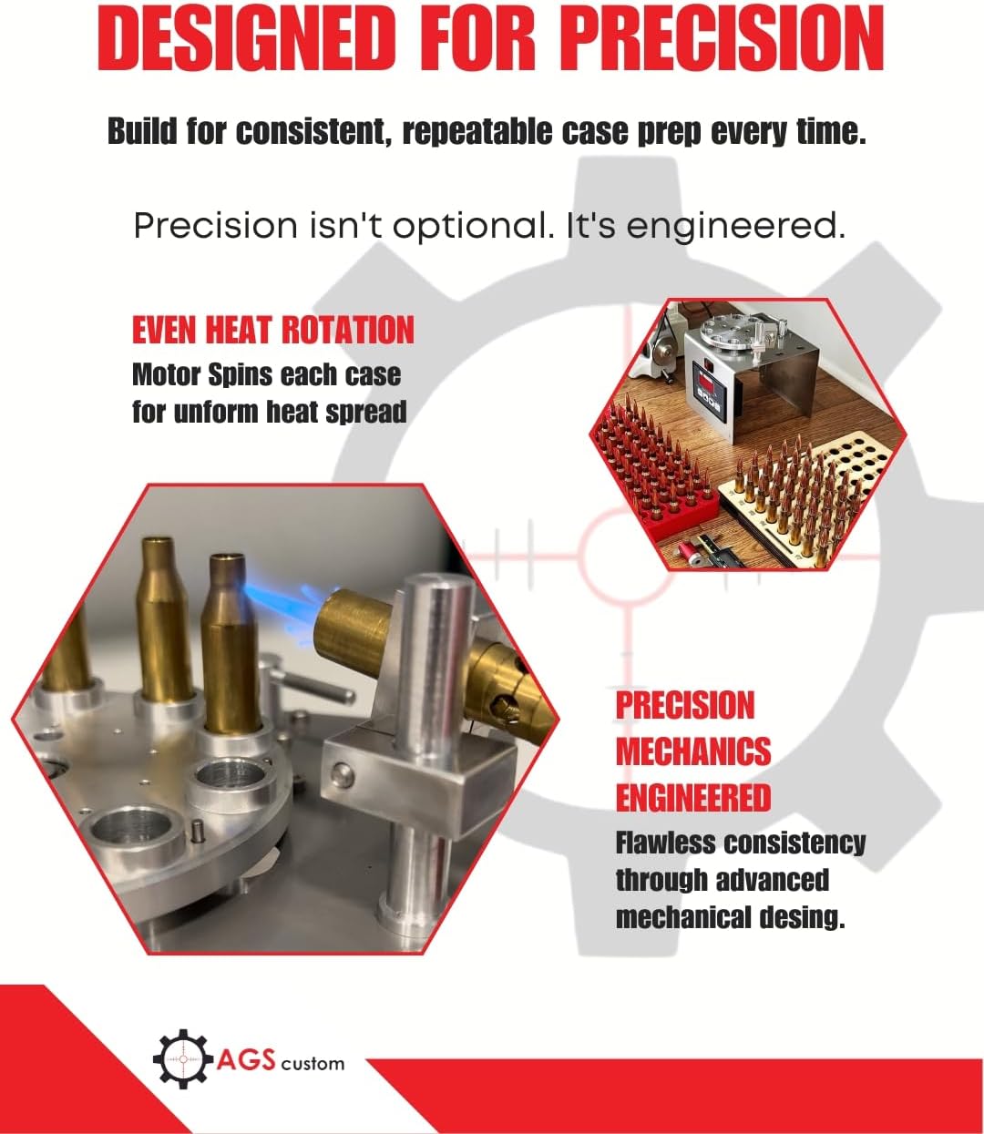 AGS Brass Case Annealer V3 – Restore Consistency to Your Brass | Adjustable Timer & Smooth Case Rotation | Multi-Caliber Inserts Included