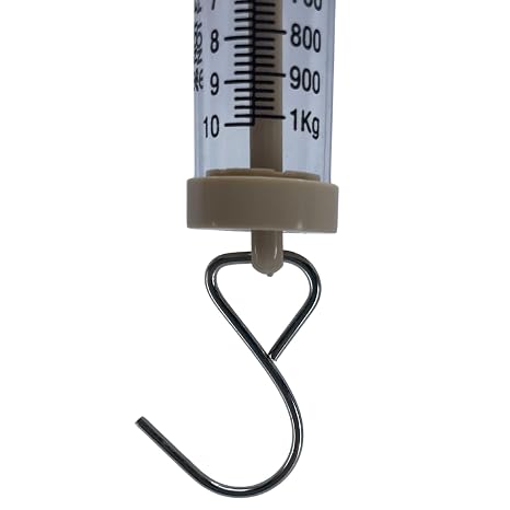 EISCO Newton Force Meter Spring Scale - Max Capacity 10N, 1 kg, Dual Scale Labeled.