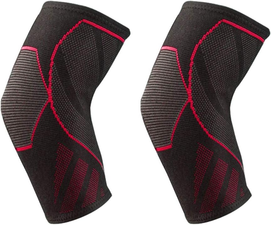 1 Pair Compression Elbow Support Pads Elastic Brace for Men Women Basketball Volleyball Fitness Protector Arm Sleeves(Blue,XL)