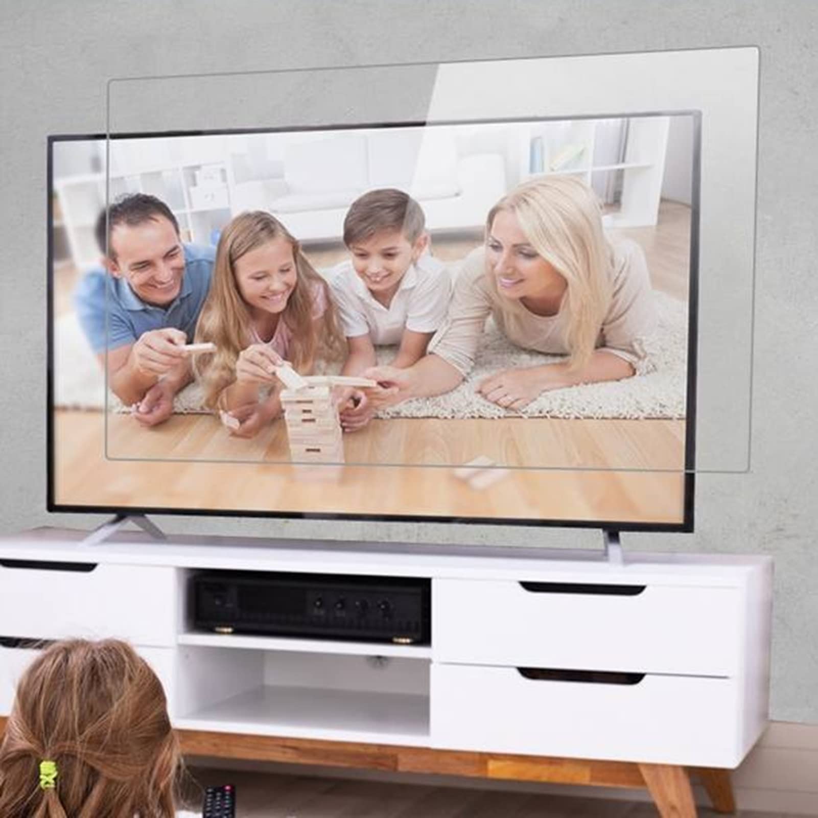 Copertura protettiva per schermo TV per bambini Anti smashing Anti luce blu Pellicola a prova di esplosione Protezione dello schermo Domestico Finitura opaca 27 pollici 596X335MM