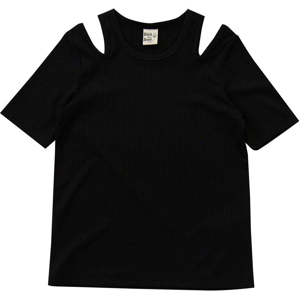 （Bee） ビー カットアウトトップス 子供服 ジュニア キッズ 半袖 Tシャツ リブ 女の子 夏 tbb02519